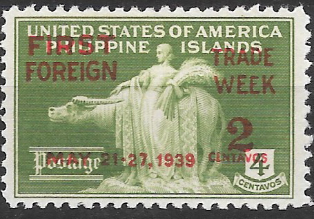 Philippine Commemorative Stamp from 1939 - First Foreign Trade Week Issue