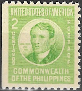 Philippine Definitive Stamp from 1941 - 45th Anniversary of Death of José Rizal