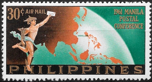 Philippine Air Mail Stamp from 1961 - Postal Conference Manila