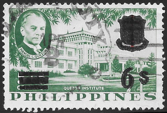 Philippine Definitive Stamp from 1962 - Quezon Institute With Imprint
