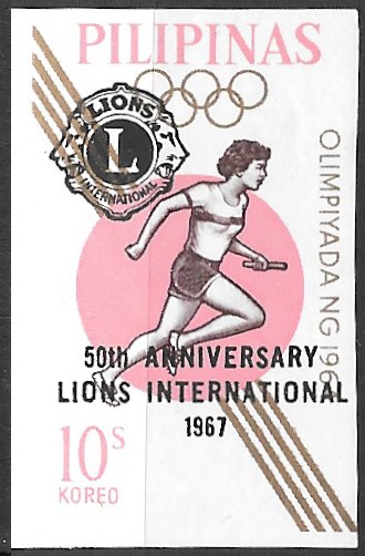 Philippine Commemorative Stamp from 1967 - Lions International, 50th Anniversary