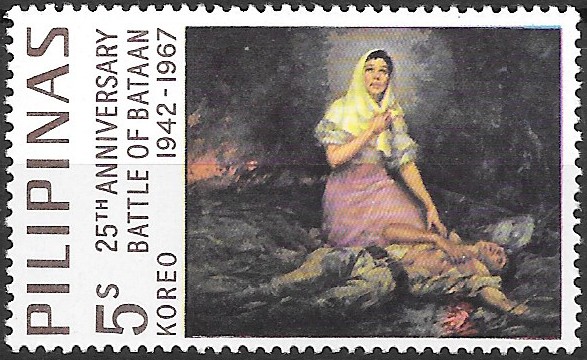 Philippine Commemorative Stamp from 1967 - 25th anniversary of the Battle of Bataan