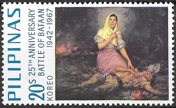 Philippine Commemorative Stamp from 1967 - 25th anniversary of the Battle of Bataan