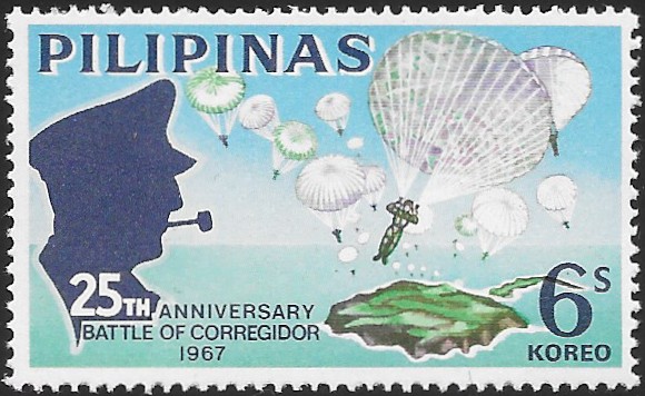 Philippine Commemorative Stamp from 1967 - 25th anniversary, Battle of Corregidor