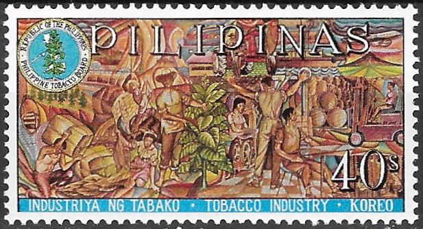 Philippine Commemorative Stamp from 1968 - Tobacco industry