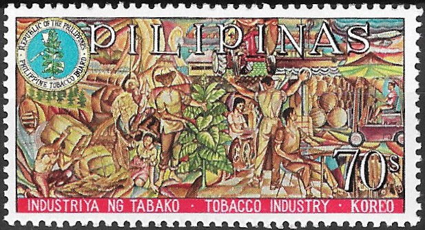 Philippine Commemorative Stamp from 1968 - Tobacco industry