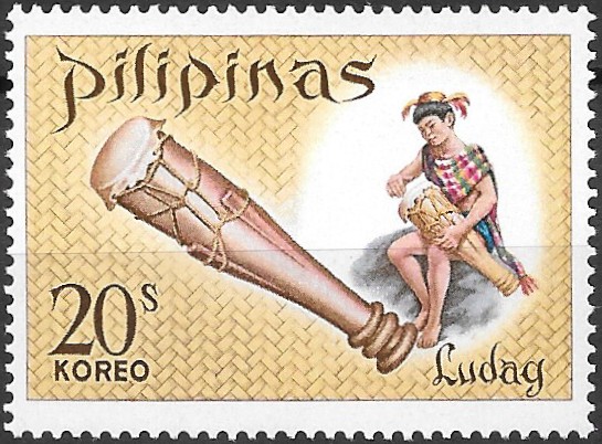 Philippine Commemorative Stamp from 1968 - Indigenous musical instruments