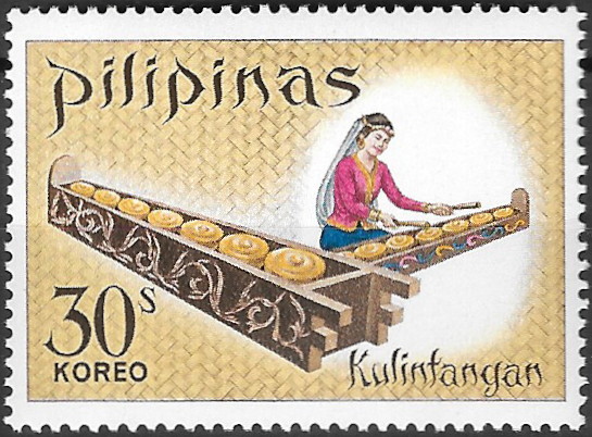 Philippine Commemorative Stamp from 1968 - Indigenous musical instruments
