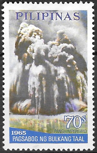 Philippine Air Mail Stamp from 1968 - Taal volcano eruption 1965
