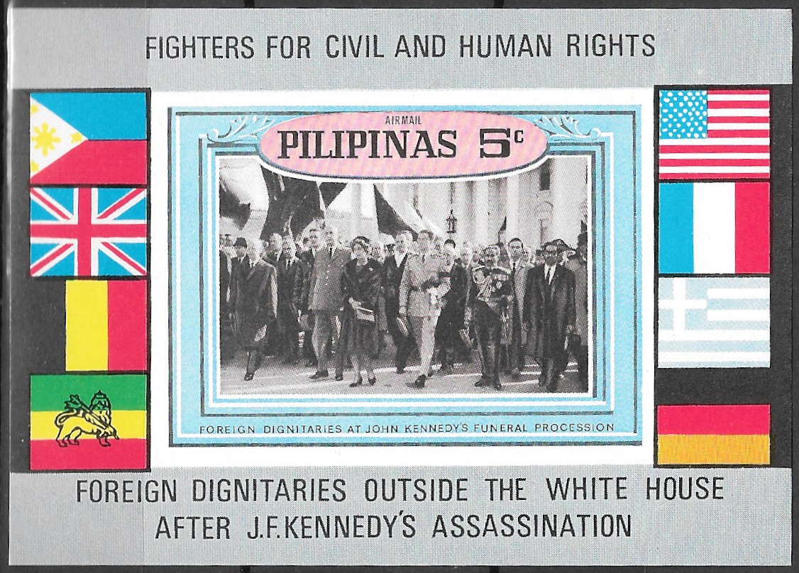 Philippine Air Mail Souvenir Sheet from 1968 - Mosden Series of Unissued Kennedy Stamps (NEVER ISSUED)