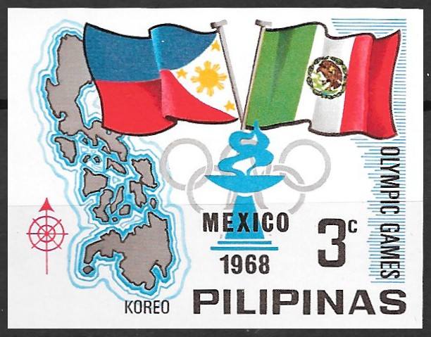 Philippine Commemorative Stamp from 1968 - Mexican Olympic Games (NEVER ISSUED)