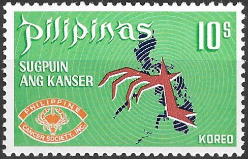 Philippine Commemorative Stamp from 1970 - Fight against Cancer