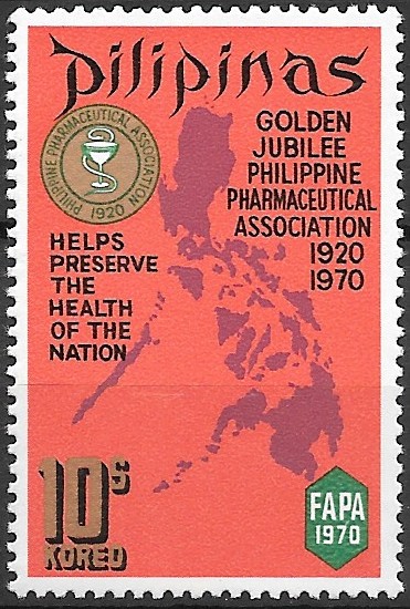 Philippine Commemorative Stamp from 1970 - 50 years of FAPA
