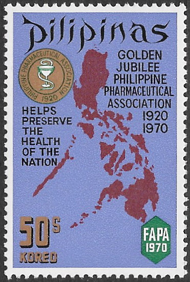 Philippine Commemorative Stamp from 1970 - 50 years of FAPA