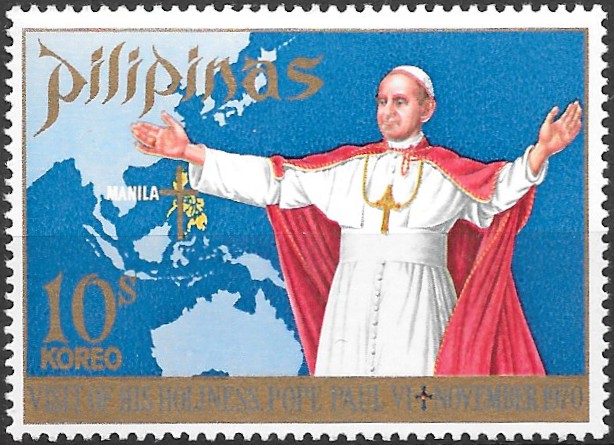 Philippine Commemorative Stamp from 1970 - Pope Paul‘s Visit to Philippines