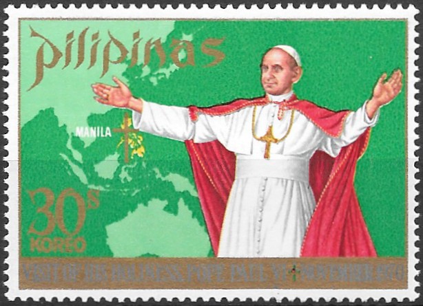 Philippine Commemorative Stamp from 1970 - Pope Paul‘s Visit to Philippines