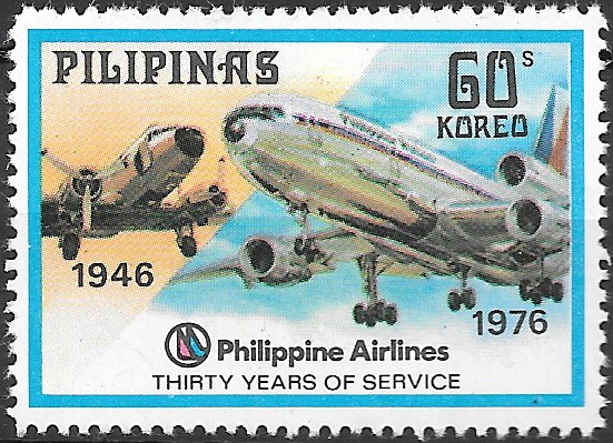 Philippine Commemorative Stamp from 1976 - 30th Anniversary Philippine Airlines (PAL)