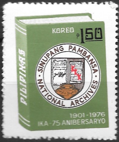 Philippine Commemorative Stamp from 1976 - 75th Anniversary national archives