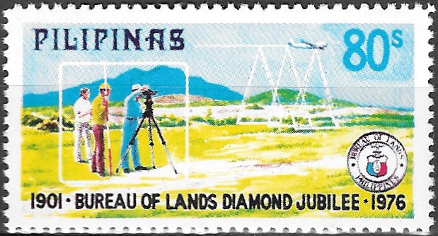 Philippine Commemorative Stamp from 1976 - 75th Anniversary of Bureau of Lands