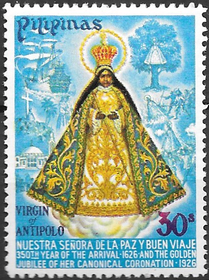 Philippine Commemorative Stamp from 1976 - 50th Anniversary Coronation of the Virgin of Antipolo