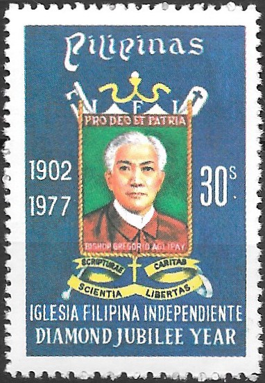 Philippine Commemorative Stamp from 1977 - 75th anniversary Philippine Independent Aglipayan Church