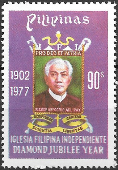 Philippine Commemorative Stamp from 1977 - 75th anniversary Philippine Independent Aglipayan Church