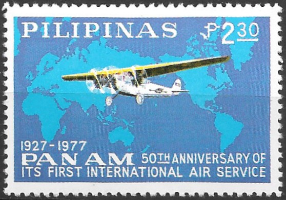 Philippine Commemorative Stamp from 1977 - 50th anniversary of first scheduled Pan American airmail ser