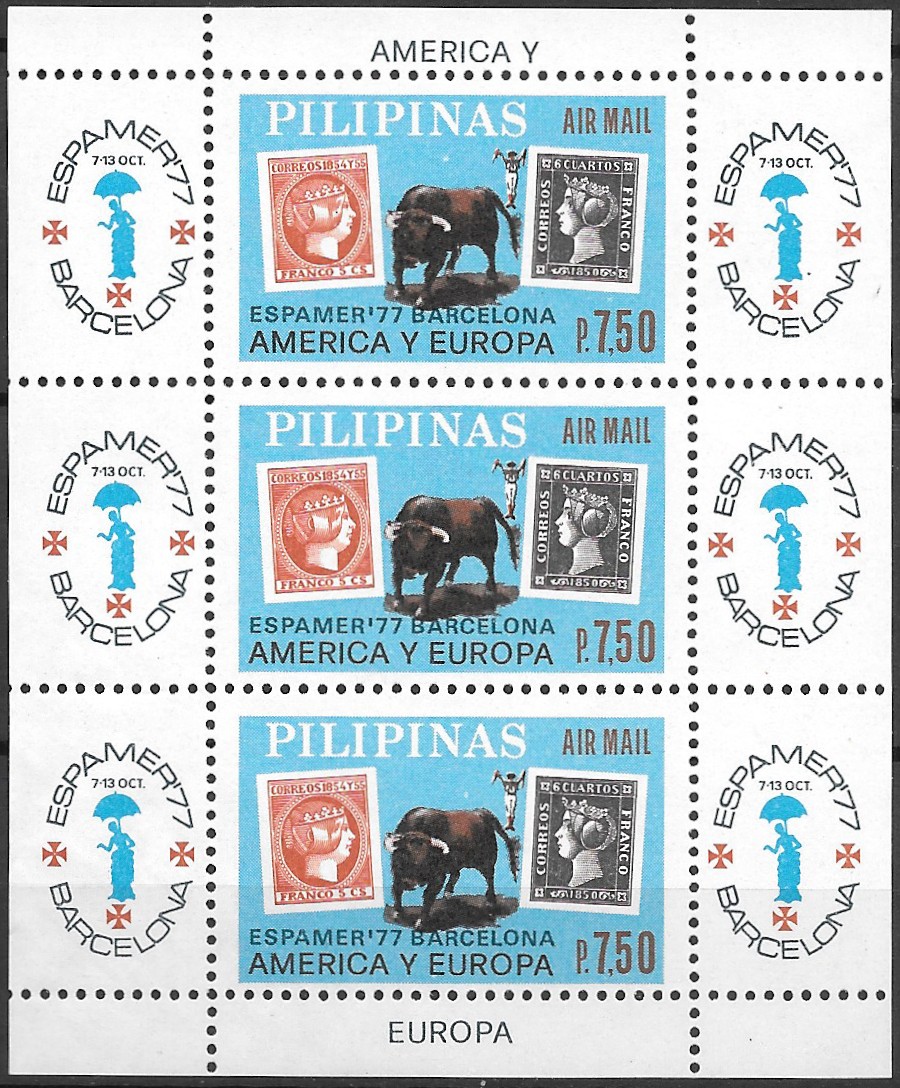 Philippine Air Mail Souvenir Sheet from 1977 - ESPAMER 1977, Barcelona