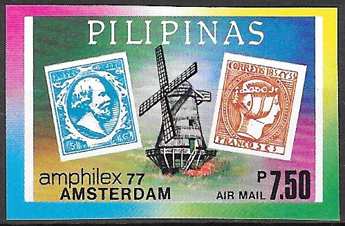 Philippine Air Mail Stamp from 1977 - International Stamp Exhibition AMPHILEX 1977, Amsterdam