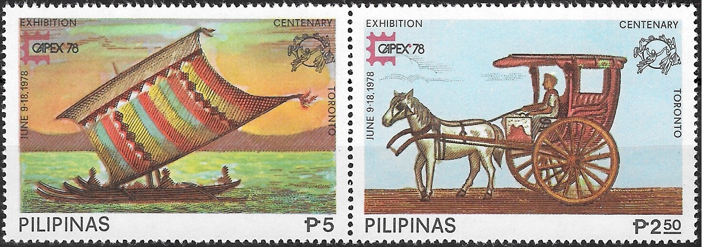 Philippine Commemorative Se-tenant from 1978 - International Stamp Exhibition CAPEX '78, Toronto