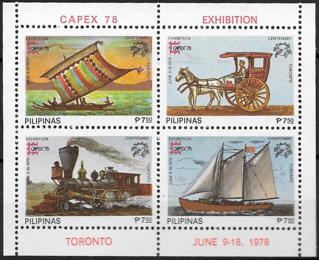 Philippine Commemorative Souvenir Sheet from 1978 - International Stamp Exhibition CAPEX '78, Toronto