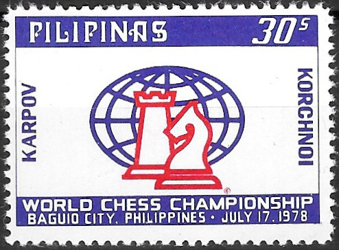Philippine Commemorative Stamp from 1978 - Karpov-Korchnoi World Chess Championship
