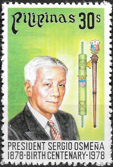 Philippine Commemorative Stamp from 1978 - Birth Centenary of Quezon and Osmena