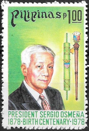 Philippine Commemorative Stamp from 1978 - Birth Centenary of Quezon and Osmena