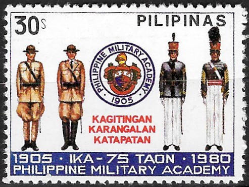 Philippine Commemorative Stamp from 1980 - 75th Anniversary of the Philippine Military Academy