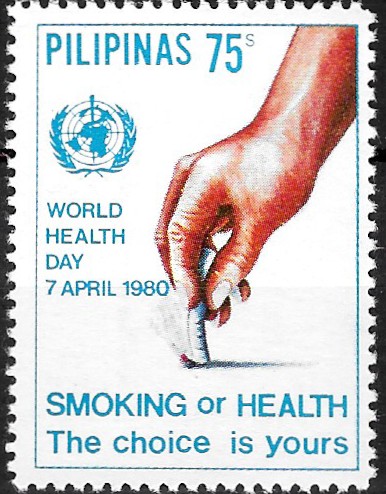 Philippine Commemorative Stamp from 1980 - World Health Day (Anti-Smoking)