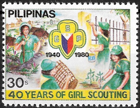Philippine Commemorative Stamp from 1980 - 40th Anniversary of Girl Scouts of the Philippines