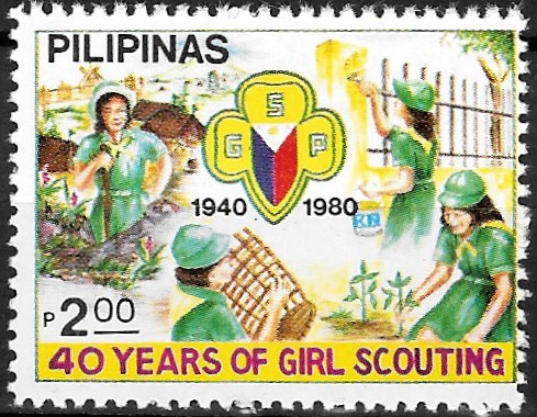 Philippine Commemorative Stamp from 1980 - 40th Anniversary of Girl Scouts of the Philippines