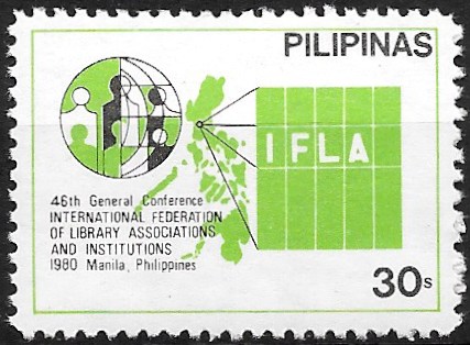 Philippine Commemorative Stamp from 1980 - 46th Conference of International Federation of Library Associations (IFLA)