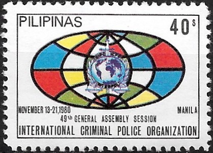 Philippine Commemorative Stamp from 1980 - 49th General Assembly Session of INTERPOL