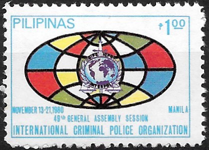 Philippine Commemorative Stamp from 1980 - 49th General Assembly Session of INTERPOL