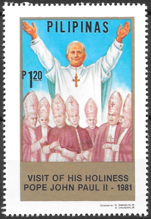 Philippine Commemorative Stamp from 1981 - Visit of Pope John Paul II (Feb. 17-22)