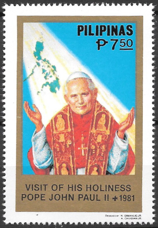 Philippine Commemorative Stamp from 1981 - Visit of Pope John Paul II (Feb. 17-22)