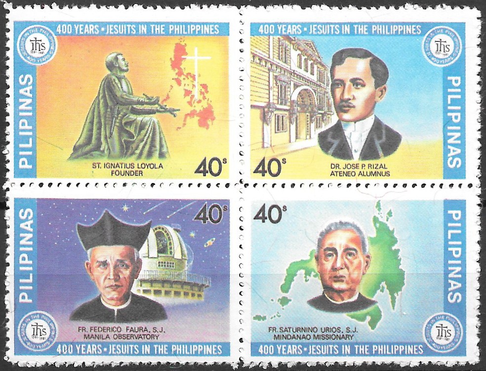 Philippine Commemorative Se-tenant Block from 1981 - 400th Anniversary of Jesuits in Philippines