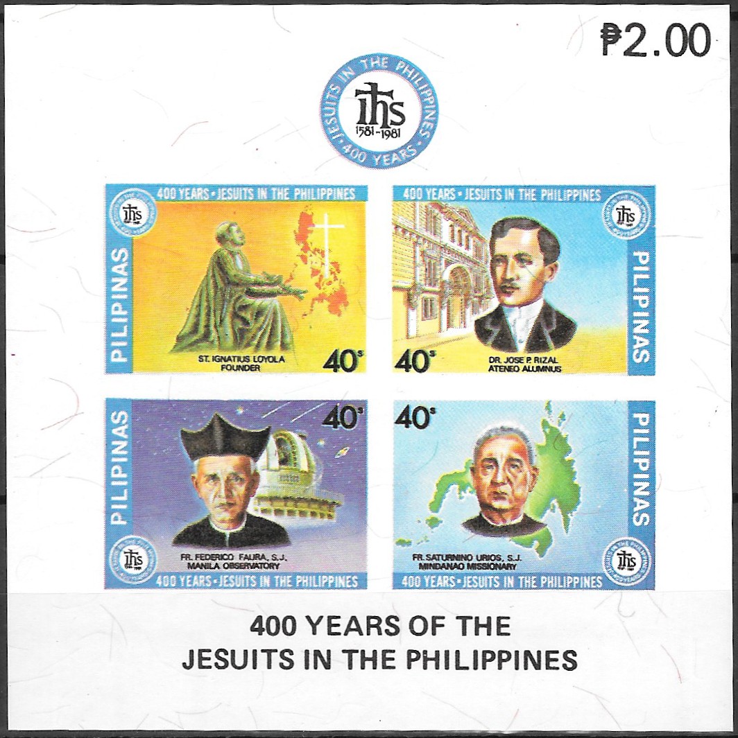 Philippine Commemorative Souvenir Sheet from 1981 - 400th Anniversary of Jesuits in Philippines
