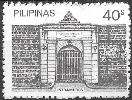 Philippine Commemorative Stamp from 1981 - Intramuros gate, Manila