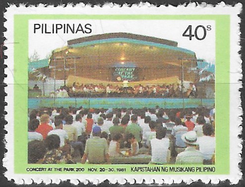 Philippine Commemorative Stamp from 1981 - Concert at the Park 200th Opening