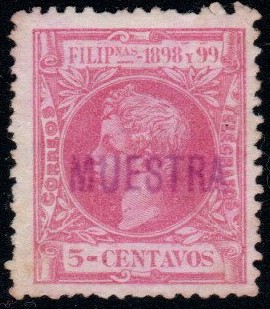 Philippines specimen stamp from 1898