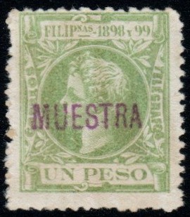 Philippines specimen stamp from 1898