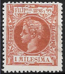 Philippine Definitive Stamp from 1898 - King Alfonso XIII